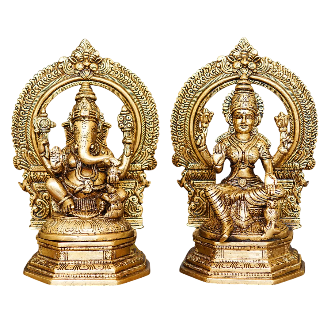 Buy Brass Ganesha Lakshmi idols and statues
